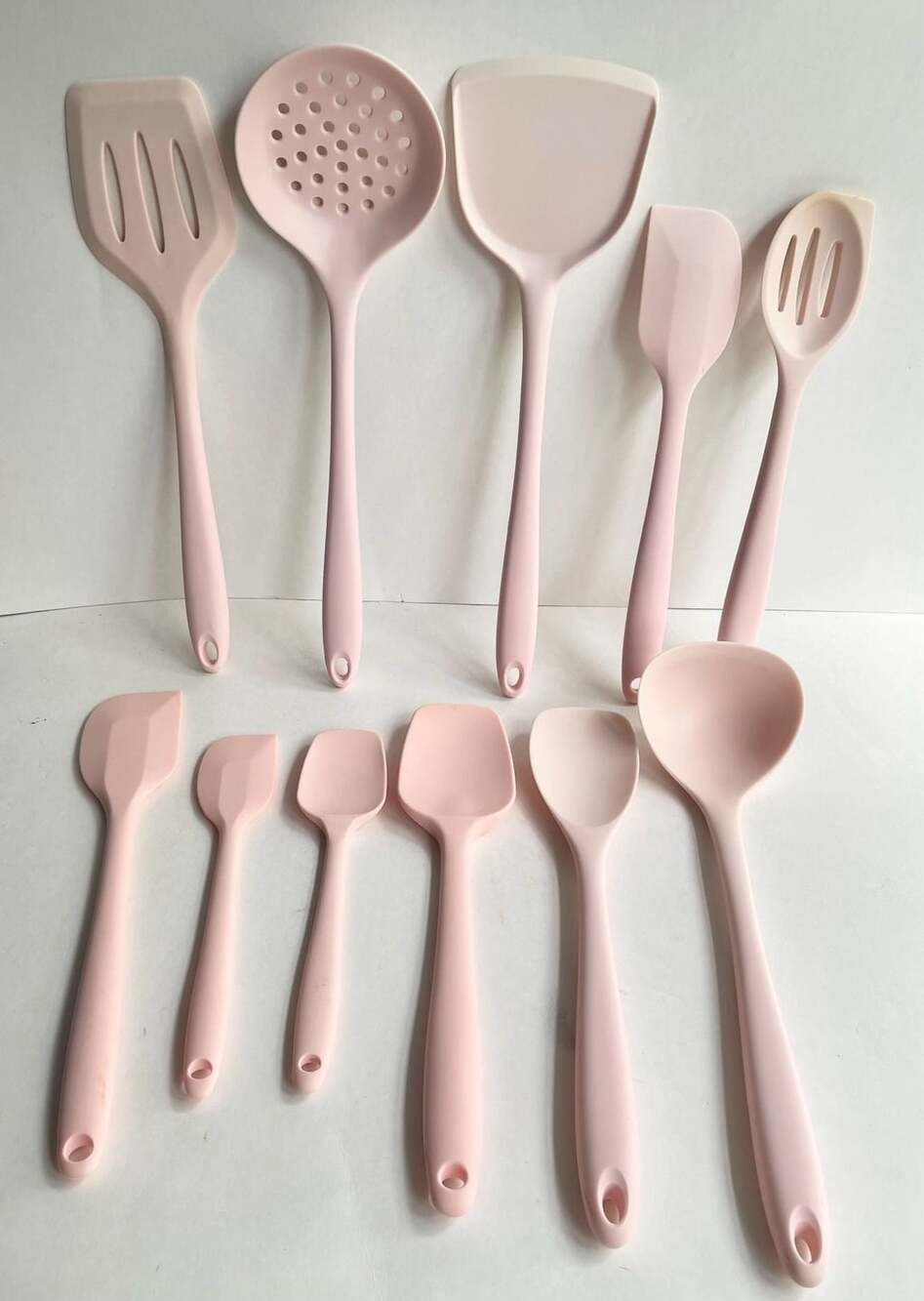 Silicone Kitchen Utensils Set 11 Piece Pink Cooking Tools Non Stick